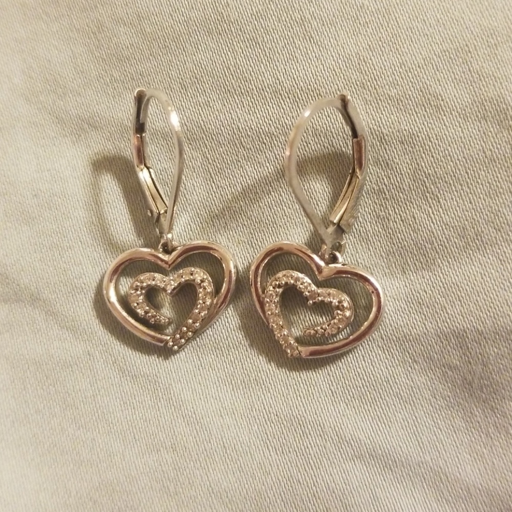Heart diamond earrings